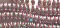 10 4.5mm Silver Rondelles with Rose Rhinestones